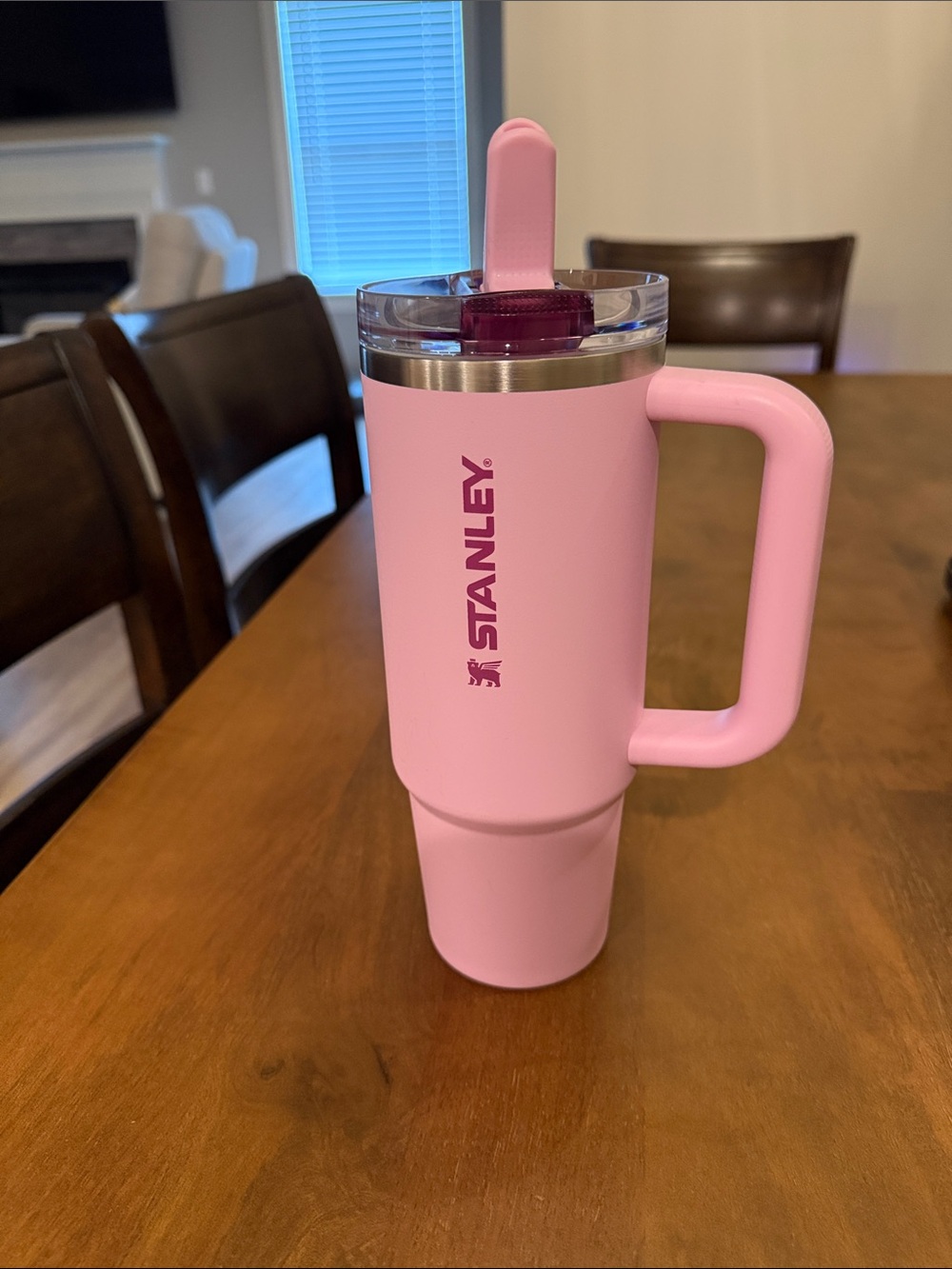 Stanley Pink Travel Tumbler with Handle and Lid